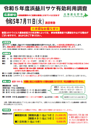 令和5年度浜益川サケ有効利用調査